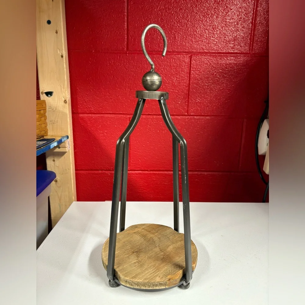 Rustic Metal and Wood Lantern